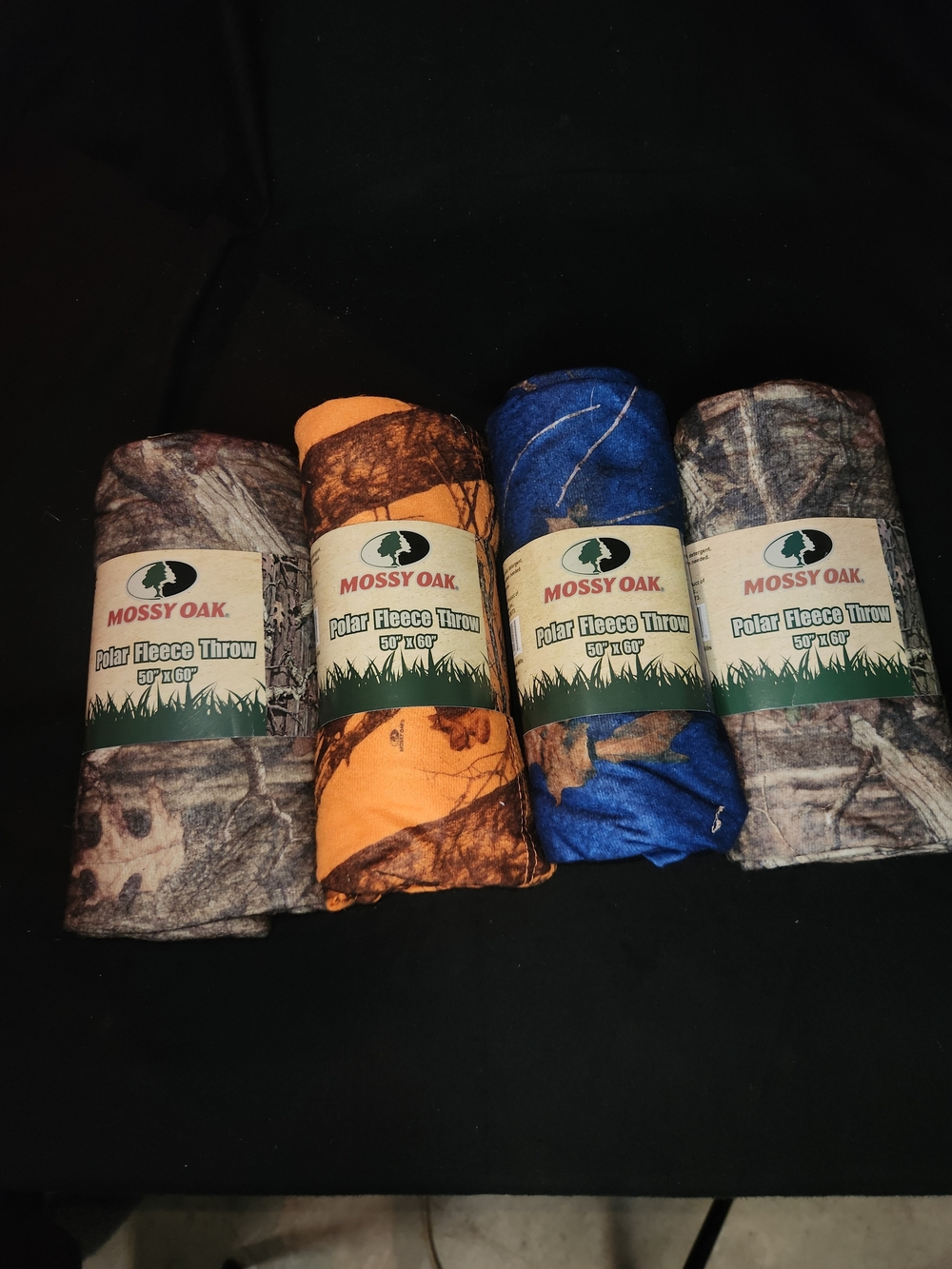 Mossy Oak Polar Fleece Throw - Orange, Blue, Gray Camouflage #333